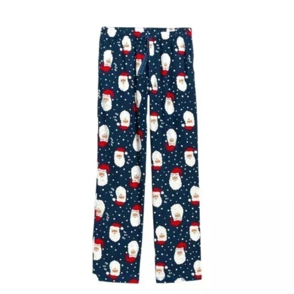 New 2X Old Navy Christmas Jogger Flannel Pants Pajama Ethnic Santa pockets